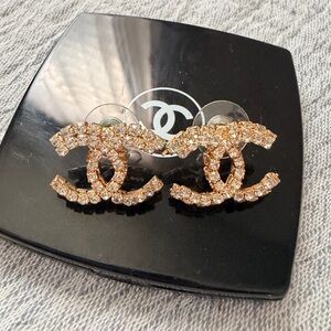 CC Gold colored Crystal Earrings cubic zirconia